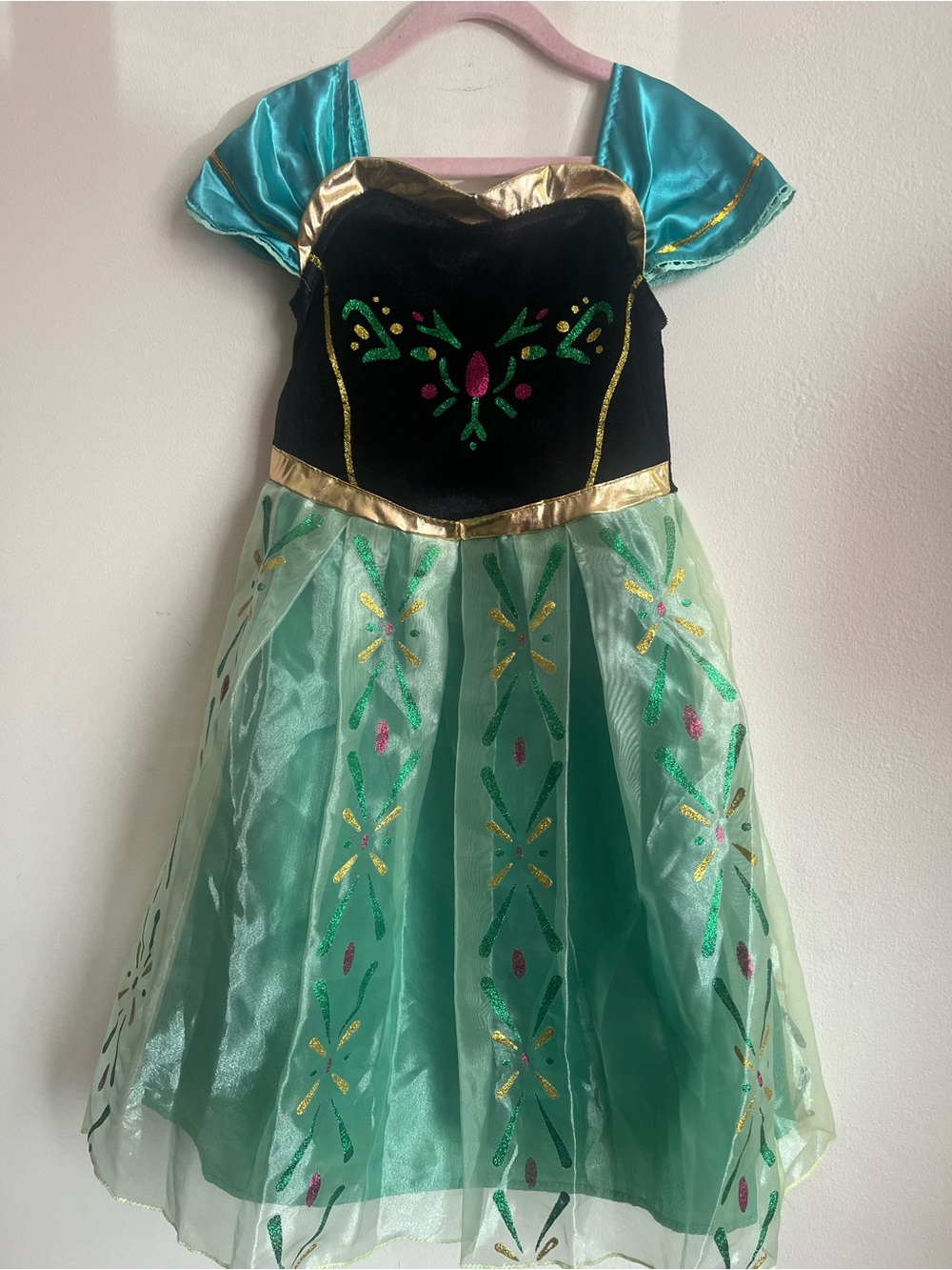 Princess Ana Girls' Aqua and Black Princess Costume Dress size 5/6 - Picture 3 of 8